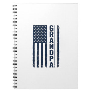 Caderno Espiral Desenho Patriótico Distressed da Bandeira American