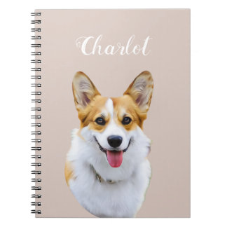 Caderno Espiral Desenho Personalizado do Cão Galês Corgi