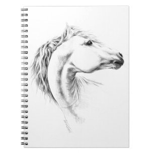 Caderno Espiral Desenho retrato de cavalos Desenho equestre