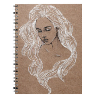 Caderno Espiral Desenho Retrato: Ilustração de Menina