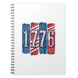 Caderno Espiral Desenho Vetorial Vintage de Fogos de Artifício Pat