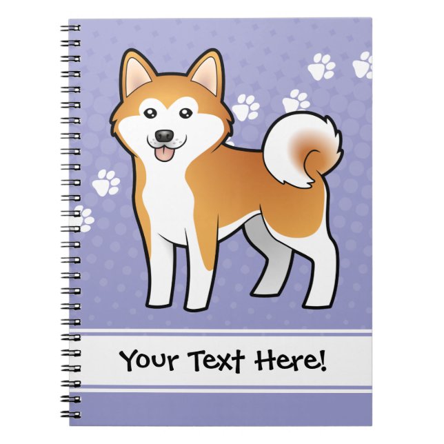 Caderno Espiral Desenhos animados Akita Inu/Shiba Inu (Frente)