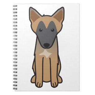 Caderno Espiral Desenhos animados do cão de Malinois do belga