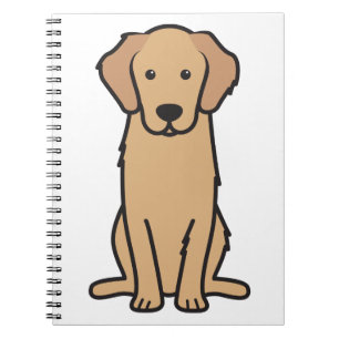 Caderno Espiral Desenhos animados do cão do golden retriever