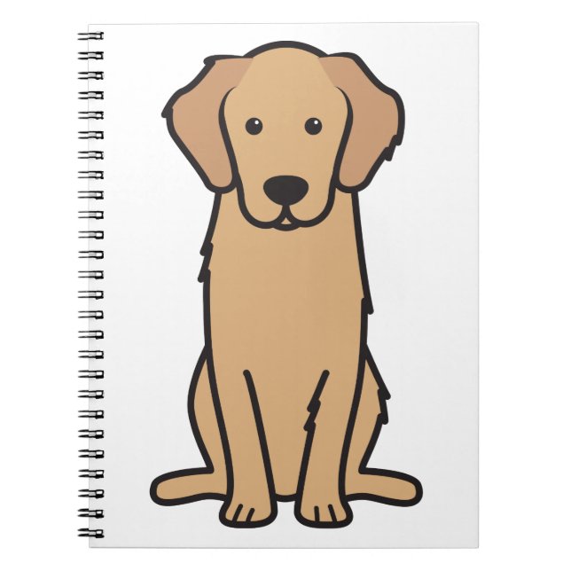 Caderno Espiral Desenhos animados do cão do golden retriever (Frente)