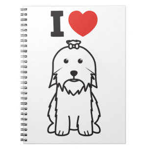 Caderno Espiral Desenhos animados do cão maltês