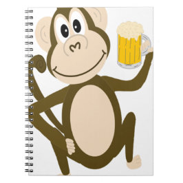 Caderno Espiral Desenhos animados engraçados da cerveja do bebendo