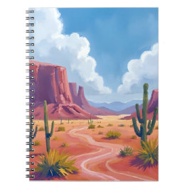 Caderno Espiral Desert Canyon | Cactus Nature Landscape