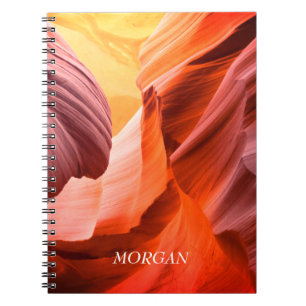 Caderno Espiral Desert Slot Canyon ou a sua foto, White Name