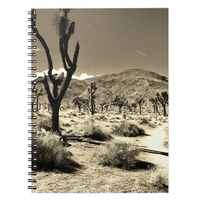 Caderno Espiral Deserto vagueando no notebook Sepia (Frente)