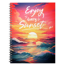 Desfrute de todos os notebooks para oceano sunset