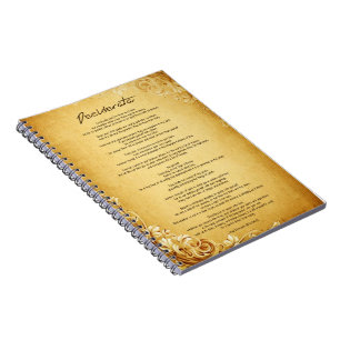 Caderno Espiral Desiderata "Coisas Desejadas" no Pergaminho de Vin