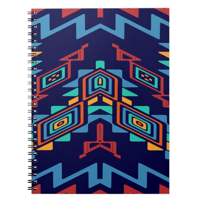 Caderno Espiral Design abstrato de formas distorcidas (Frente)