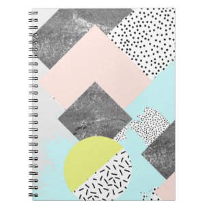Caderno Espiral Design abstrato geométrico de Scandi