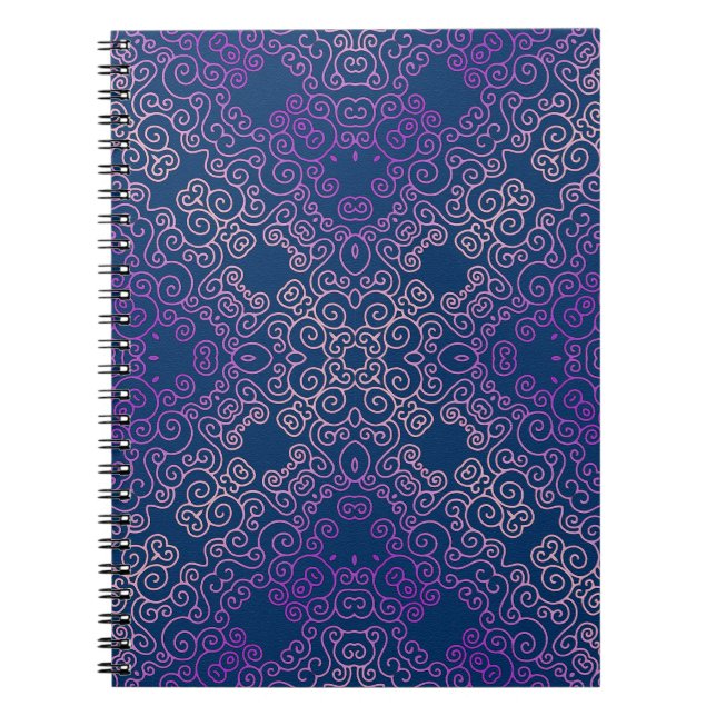 Caderno Espiral design arabesco roxo rico (Frente)