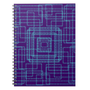Caderno Espiral Design azul simples e geométrico