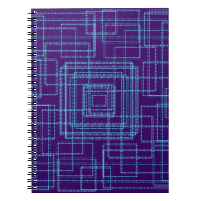 Caderno Espiral Design azul simples e geométrico (Frente)