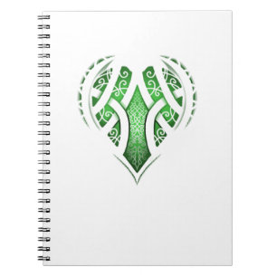 Caderno Espiral Design celta do tatuagem do coração