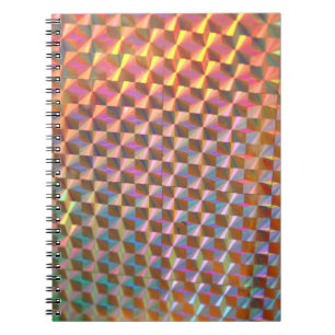 Caderno Espiral design colorido da fotografia holográfica do meta