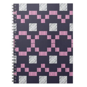 Caderno Espiral Design com eclosão manual. Ornamento étnico do fet