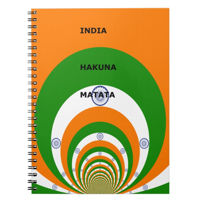 Caderno Espiral Design com "Hakuna Mat" (Frente)