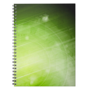 Caderno Espiral Design da luz verde no estilo da olá!-tecnologia