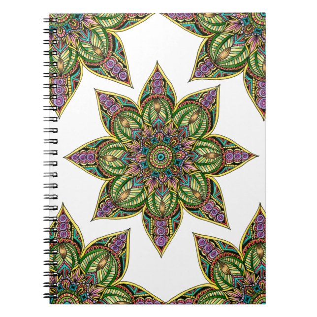 Caderno Espiral Design da terra da mandala (Frente)