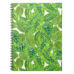 Caderno Espiral Design das folhas tropicais aquáticas