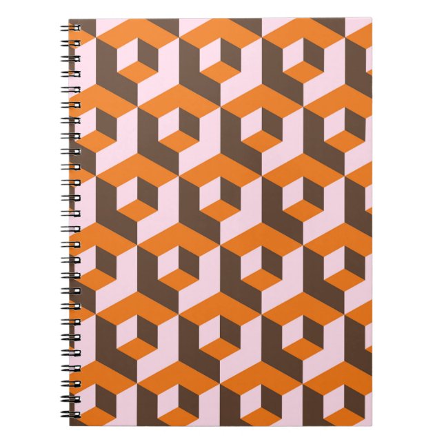 Caderno Espiral design de abstrato geométrico sem costura. (Frente)
