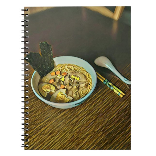 Caderno Espiral Design de amante de macarrão (Frente)