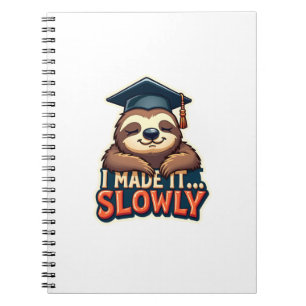 Caderno Espiral Design de Animal Fofo de Graduação de Preguiça Son