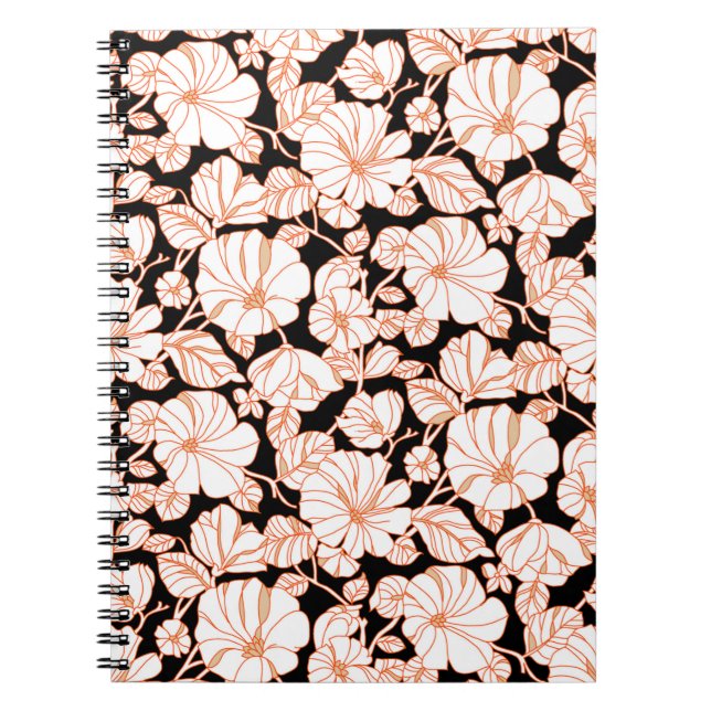 Caderno Espiral design de arte floral (Frente)
