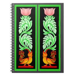 Caderno Espiral Design de arte mítica tradicional do Sri Lanka