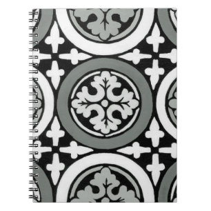 Caderno Espiral Design de Azulejo de Renascença Decorativa