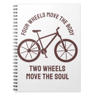 Caderno Espiral Design de bicicleta legal - Duas Rodas Movem a Alm