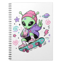 Design de Bubble Tea com Alien Skater Kawaii
