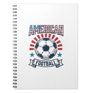 Caderno Espiral Design de Camisa de Bola de Futebol Americano Vint