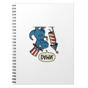 Caderno Espiral Design de Camisa de Fogos de Artifício Patriótico 
