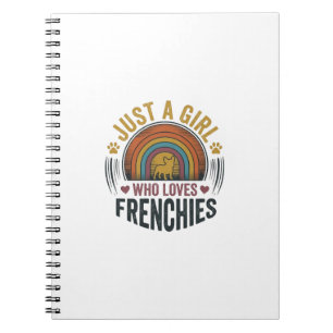 Caderno Espiral Design de Camisa de Menina Amante de Cachorro Vint