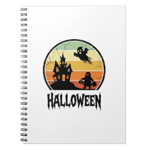 Caderno Espiral Design de Camisa Pôr do Sol Casa Assombrada Hallow