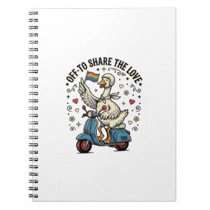 Caderno Espiral Design de Camisa Vintage de Amor de Patinete de Ga