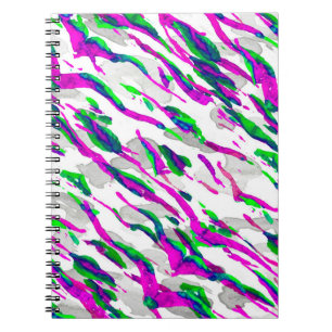 Caderno Espiral Design de Camuflagem de Aquarelas. Azulejo Safari