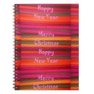 Caderno Espiral Design de Canvas Feliz de Natal