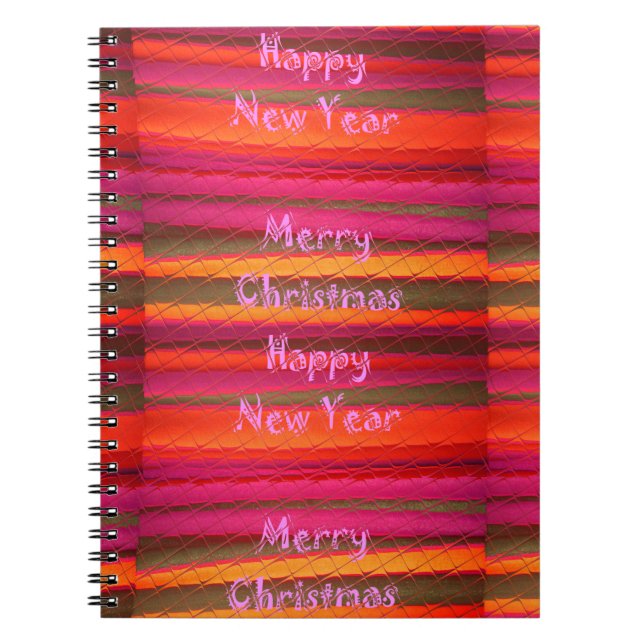 Caderno Espiral Design de Canvas Feliz de Natal (Frente)