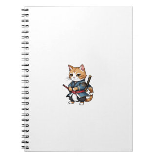 Caderno Espiral Design de Capa de telefone de Gato de Samurai