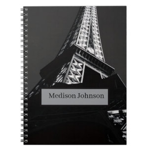 Caderno Espiral Design de Cartão de Visita Minimalista com Nome Pe