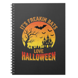 Caderno Espiral Design de Castelo Assombrado de Halloween que os M