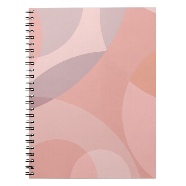 Caderno Espiral Design de Círculo de Sobreposição Cor-de-Rosa Esbr (Frente)