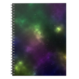 Caderno Espiral Design de Constelações do Espaço Cósmico Abstrato