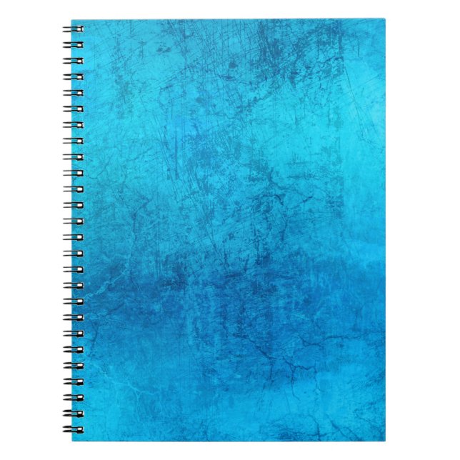 Caderno Espiral design de cor sólida azul abstrato (Frente)